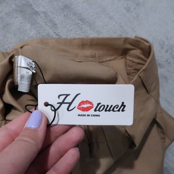 Shorts Womens L Brown Bermuda Pleated Trouser Tailored Modest Minimalist Office - Picture 11 of 16